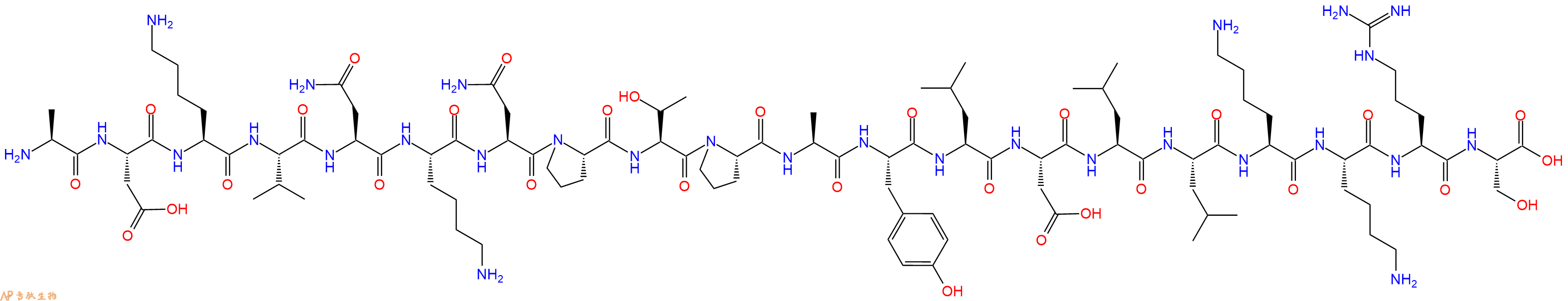 专肽生物产品H2N-Ala-Asp-Lys-Val-Asn-Lys-Asn-Pro-Thr-Pro-Ala-Tyr-Leu-Asp-Leu-Leu-Lys-Lys-Arg-Ser-OH