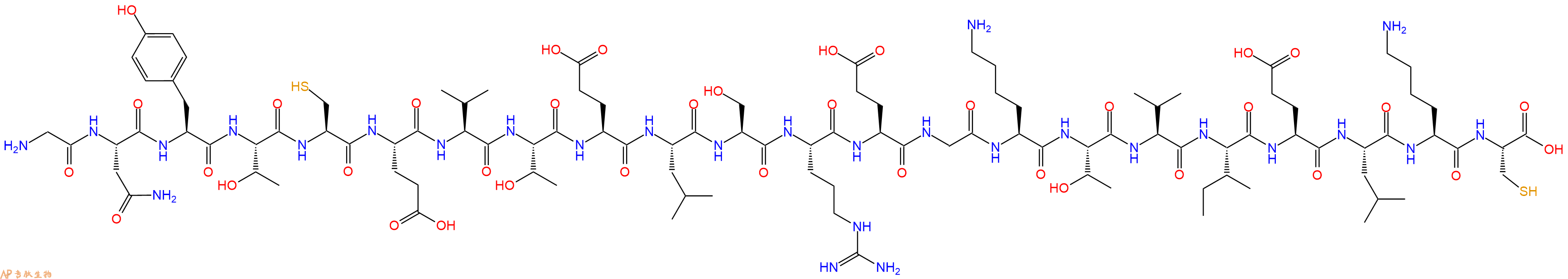 专肽生物产品H2N-Gly-Asn-Tyr-Thr-Cys-Glu-Val-Thr-Glu-Leu-Ser-Arg-Glu-Gly-Lys-Thr-Val-Ile-Glu-Leu-Lys-Cys-OH