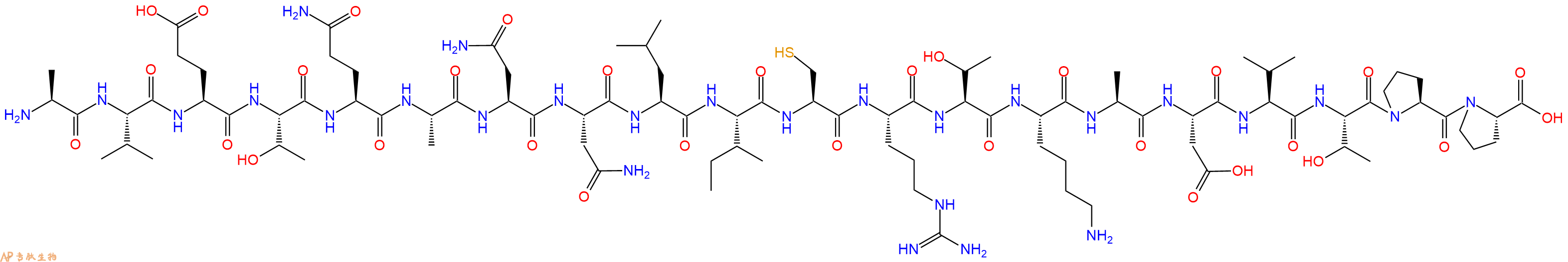 专肽生物产品H2N-Ala-Val-Glu-Thr-Gln-Ala-Asn-Asn-Leu-Ile-Cys-Arg-Thr-Lys-Ala-Asp-Val-Thr-Pro-Pro-OH