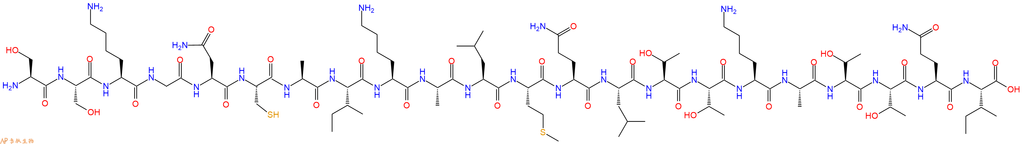 专肽生物产品H2N-Ser-Ser-Lys-Gly-Asn-Cys-Ala-Ile-Lys-Ala-Leu-Met-Gln-Leu-Thr-Thr-Lys-Ala-Thr-Thr-Gln-Ile-OH