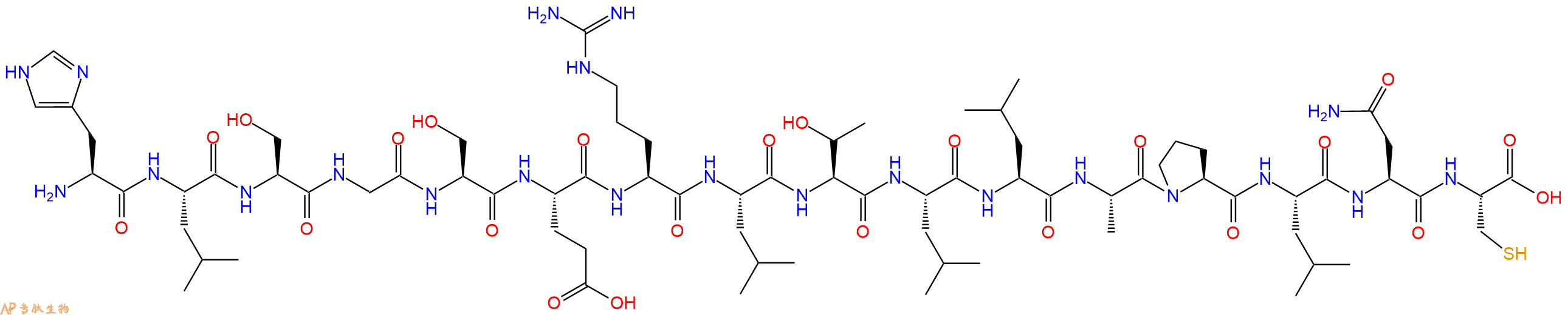 专肽生物产品H2N-His-Leu-Ser-Gly-Ser-Glu-Arg-Leu-Thr-Leu-Leu-Ala-Pro-Leu-Asn-Cys-OH