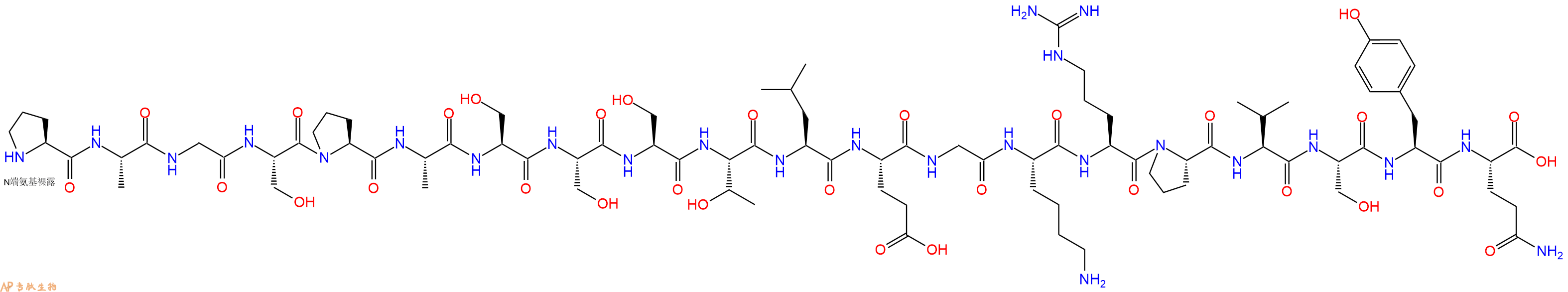 专肽生物产品H2N-Pro-Ala-Gly-Ser-Pro-Ala-Ser-Ser-Ser-Thr-Leu-Glu-Gly-Lys-Arg-Pro-Val-Ser-Tyr-Gln-OH