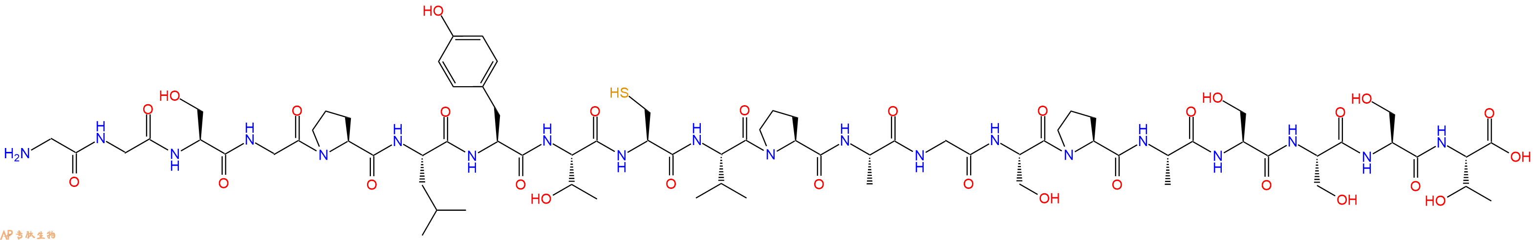 专肽生物产品H2N-Gly-Gly-Ser-Gly-Pro-Leu-Tyr-Thr-Cys-Val-Pro-Ala-Gly-Ser-Pro-Ala-Ser-Ser-Ser-Thr-OH