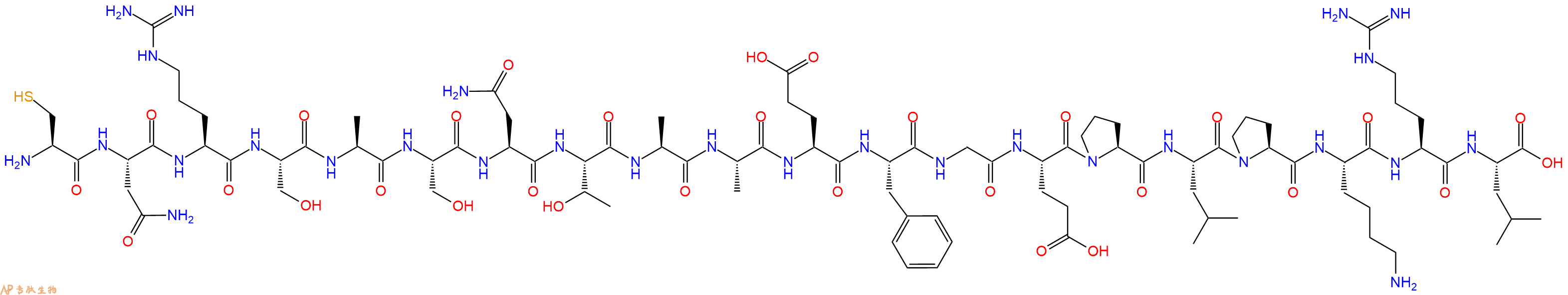 专肽生物产品H2N-Cys-Asn-Arg-Ser-Ala-Ser-Asn-Thr-Ala-Ala-Glu-Phe-Gly-Glu-Pro-Leu-Pro-Lys-Arg-Leu-OH