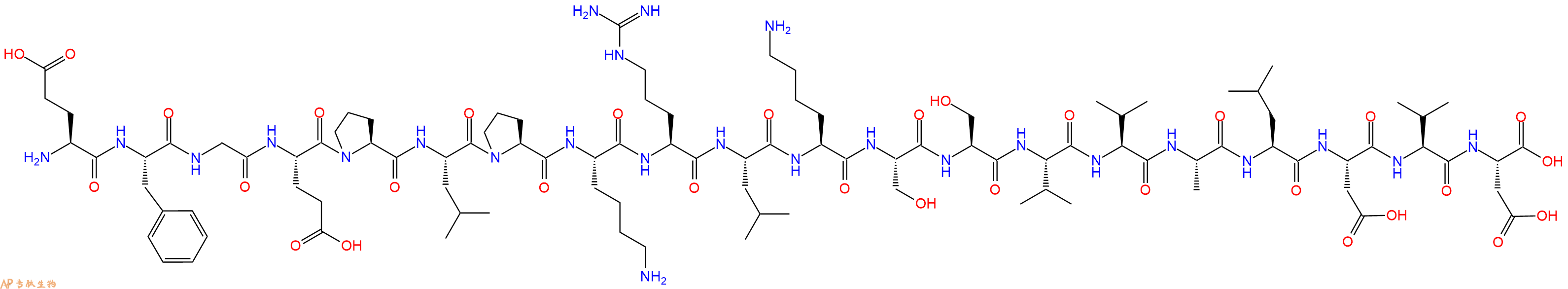 专肽生物产品H2N-Glu-Phe-Gly-Glu-Pro-Leu-Pro-Lys-Arg-Leu-Lys-Ser-Ser-Val-Val-Ala-Leu-Asp-Val-Asp-OH