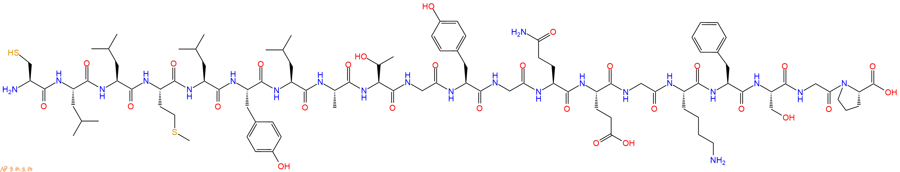 专肽生物产品H2N-Cys-Leu-Leu-Met-Leu-Tyr-Leu-Ala-Thr-Gly-Tyr-Gly-Gln-Glu-Gly-Lys-Phe-Ser-Gly-Pro-OH