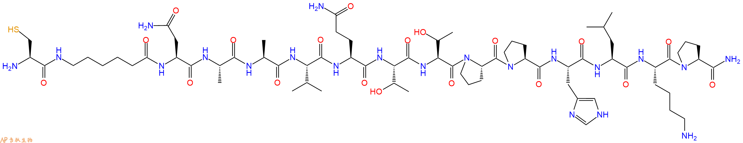 专肽生物产品H2N-Cys-Ahx-Asn-Ala-Ala-Val-Gln-Thr-Thr-Pro-Pro-His-Leu-Lys-Pro-CONH2