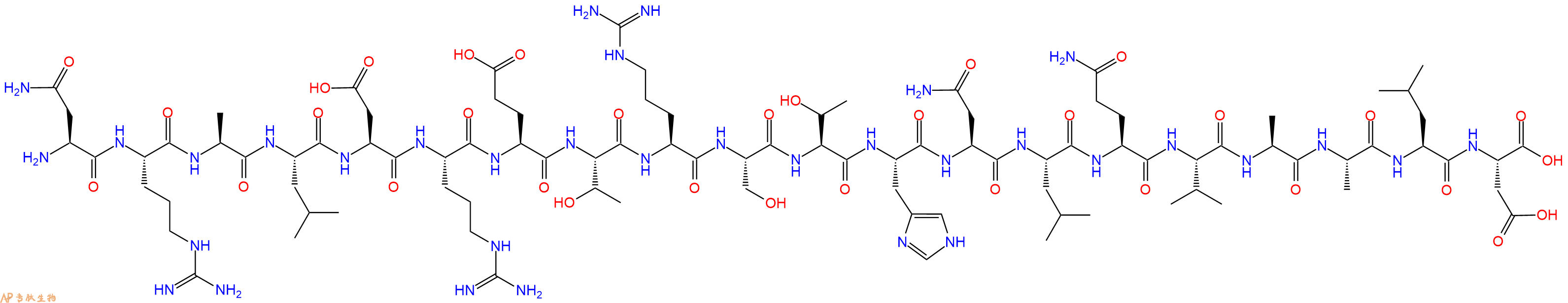 专肽生物产品H2N-Asn-Arg-Ala-Leu-Asp-Arg-Glu-Thr-Arg-Ser-Thr-His-Asn-Leu-Gln-Val-Ala-Ala-Leu-Asp-OH