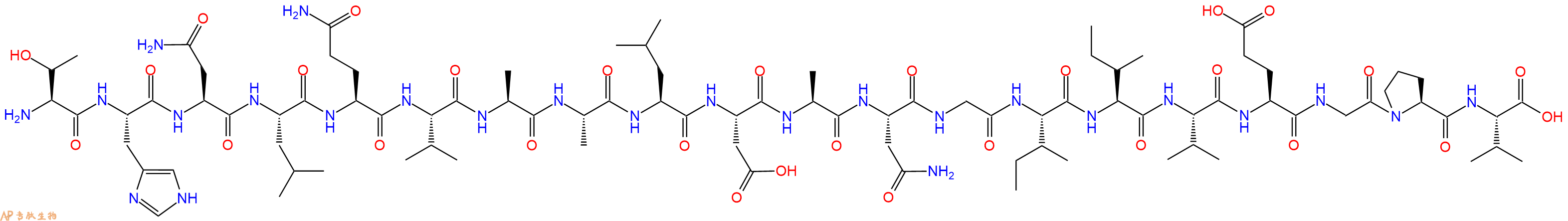 专肽生物产品H2N-Thr-His-Asn-Leu-Gln-Val-Ala-Ala-Leu-Asp-Ala-Asn-Gly-Ile-Ile-Val-Glu-Gly-Pro-Val-OH