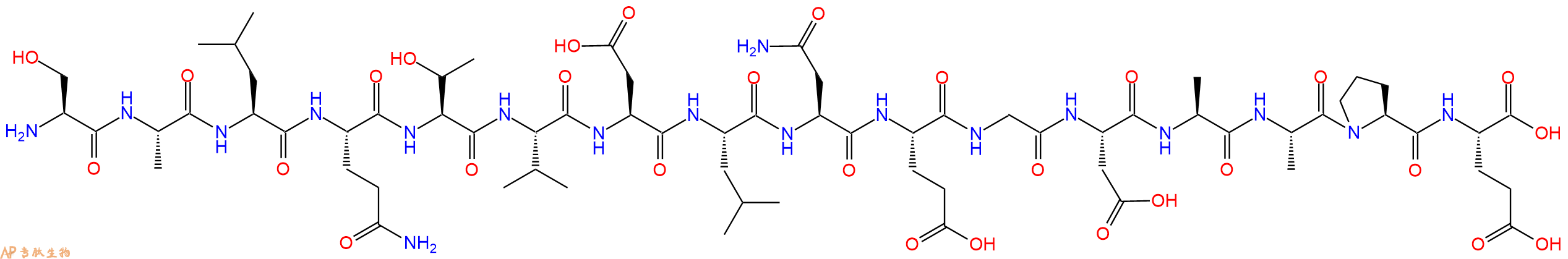 专肽生物产品H2N-Ser-Ala-Leu-Gln-Thr-Val-Asp-Leu-Asn-Glu-Gly-Asp-Ala-Ala-Pro-Glu-OH