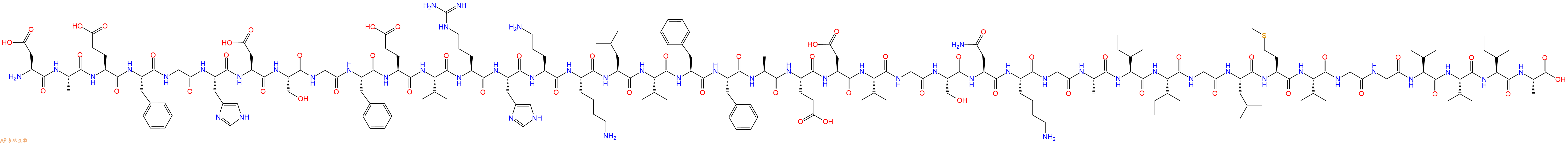 专肽生物产品H2N-Asp-Ala-Glu-Phe-Gly-His-Asp-Ser-Gly-Phe-Glu-Val-Arg-His-Orn-Lys-Leu-Val-Phe-Phe-Ala-Glu-Asp-Val-Gly-Ser-Asn-Lys-Gly-Ala-Ile-Ile-Gly-Leu-Met-Val-Gly-Gly-Val-Val-Ile-Ala-OH