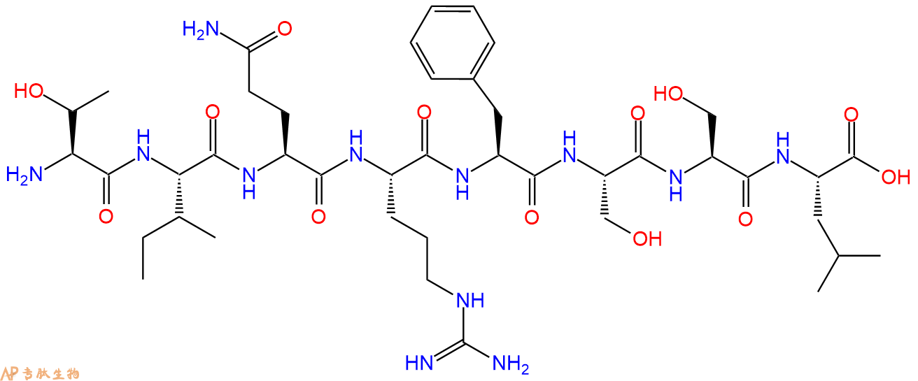 专肽生物产品H2N-Thr-Ile-Gln-Arg-Phe-Ser-Ser-Leu-OH