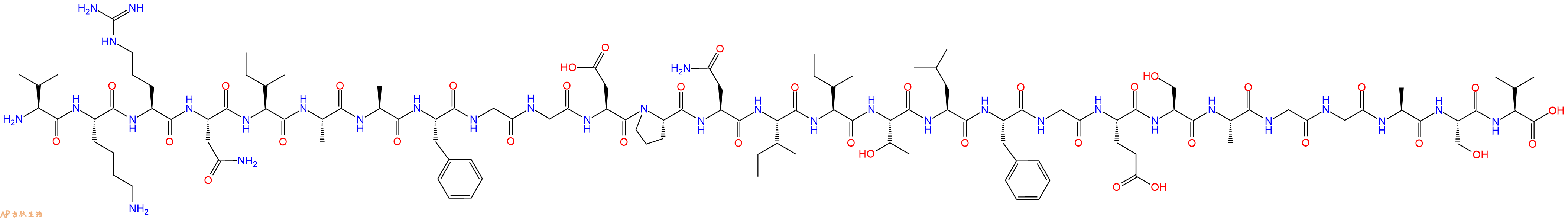 专肽生物产品H2N-Val-Lys-Arg-Asn-Ile-Ala-Ala-Phe-Gly-Gly-Asp-Pro-Asn-Ile-Ile-Thr-Leu-Phe-Gly-Glu-Ser-Ala-Gly-Gly-Ala-Ser-Val-OH
