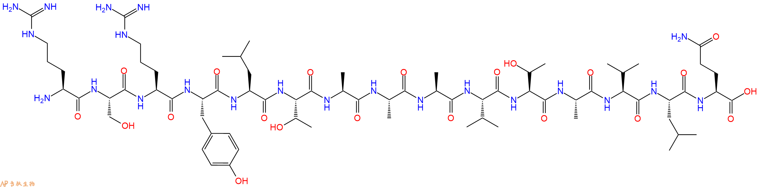 专肽生物产品H2N-Arg-Ser-Arg-Tyr-Leu-Thr-Ala-Ala-Ala-Val-Thr-Ala-Val-Leu-Gln-OH