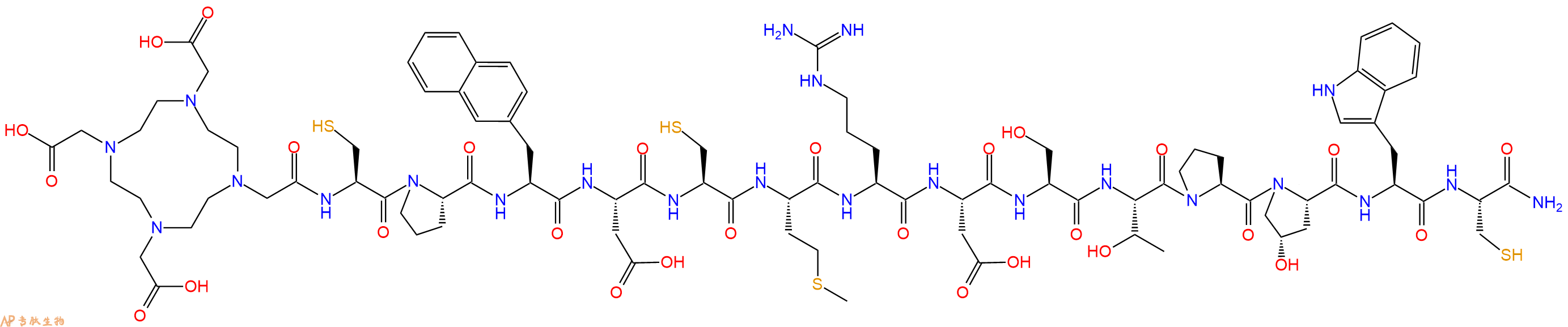 专肽生物产品DOTA-Cys-Pro-2Nal-Asp-Cys-Met-Arg-Asp-Ser-Thr-Pro-Hyp-Trp-Cys-CONH2