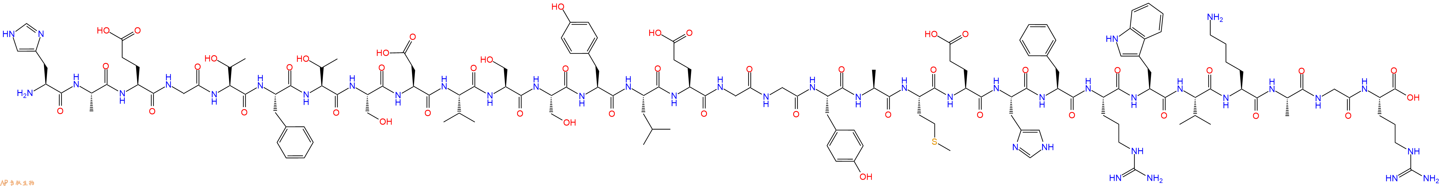 专肽生物产品H2N-His-Ala-Glu-Gly-Thr-Phe-Thr-Ser-Asp-Val-Ser-Ser-Tyr-Leu-Glu-Gly-Gly-Tyr-Ala-Met-Glu-His-Phe-Arg-Trp-Val-Lys-Ala-Gly-Arg-OH