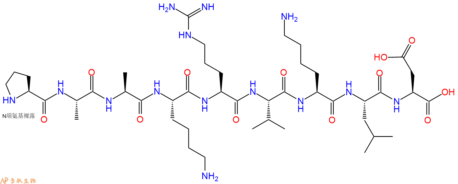 专肽生物产品H2N-Pro-Ala-Ala-Lys-Arg-Val-Lys-Leu-Asp-OH