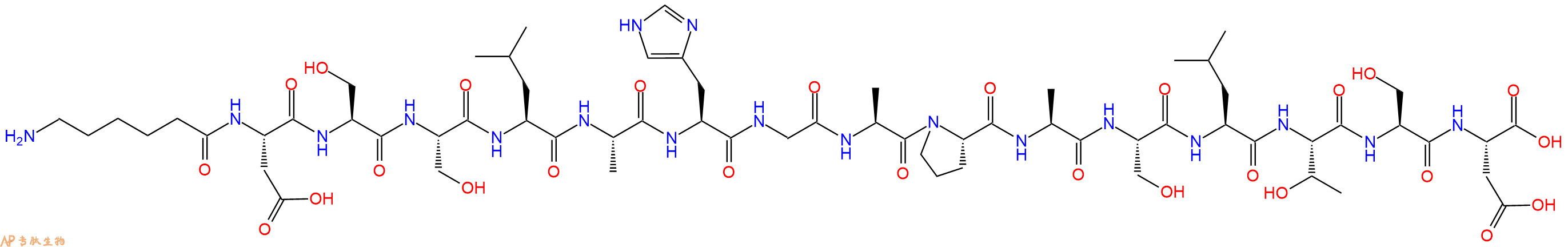 专肽生物产品H2N-Ahx-Asp-Ser-Ser-Leu-Ala-His-Gly-Ala-Pro-Ala-Ser-Leu-Thr-Ser-Asp-OH