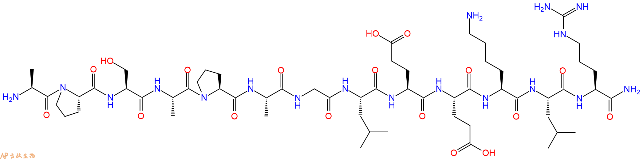 专肽生物产品H2N-Ala-Pro-Ser-Ala-Pro-Ala-Gly-Leu-Glu-Glu-Lys-Leu-Arg-CONH2