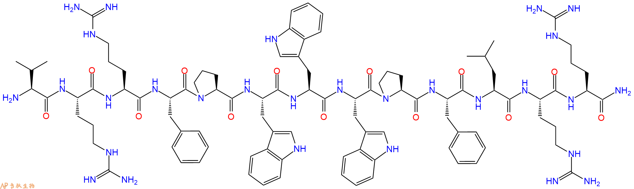 专肽生物产品H2N-Val-Arg-Arg-Phe-Pro-Trp-Trp-Trp-Pro-Phe-Leu-Arg-Arg-CONH2