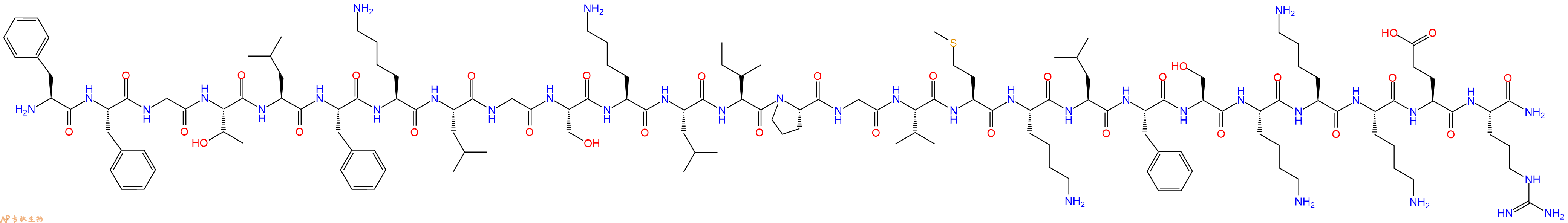 专肽生物产品H2N-Phe-Phe-Gly-Thr-Leu-Phe-Lys-Leu-Gly-Ser-Lys-Leu-Ile-Pro-Gly-Val-Met-Lys-Leu-Phe-Ser-Lys-Lys-Lys-Glu-Arg-CONH2