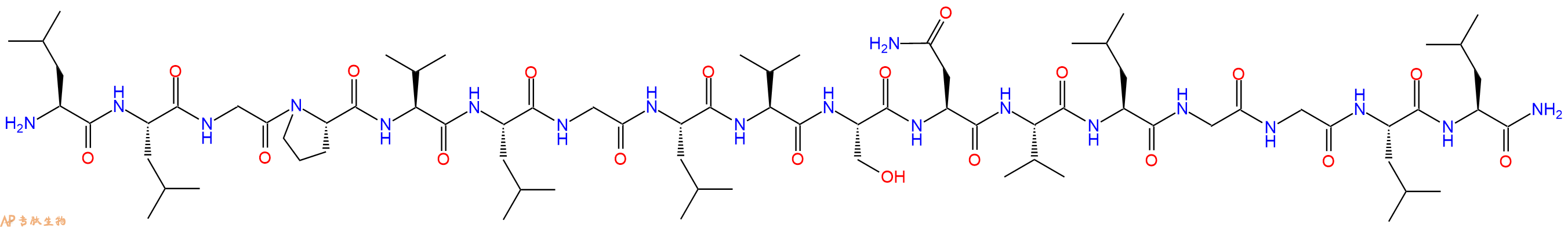 专肽生物产品H2N-Leu-Leu-Gly-Pro-Val-Leu-Gly-Leu-Val-Ser-Asn-Val-Leu-Gly-Gly-Leu-Leu-CONH2