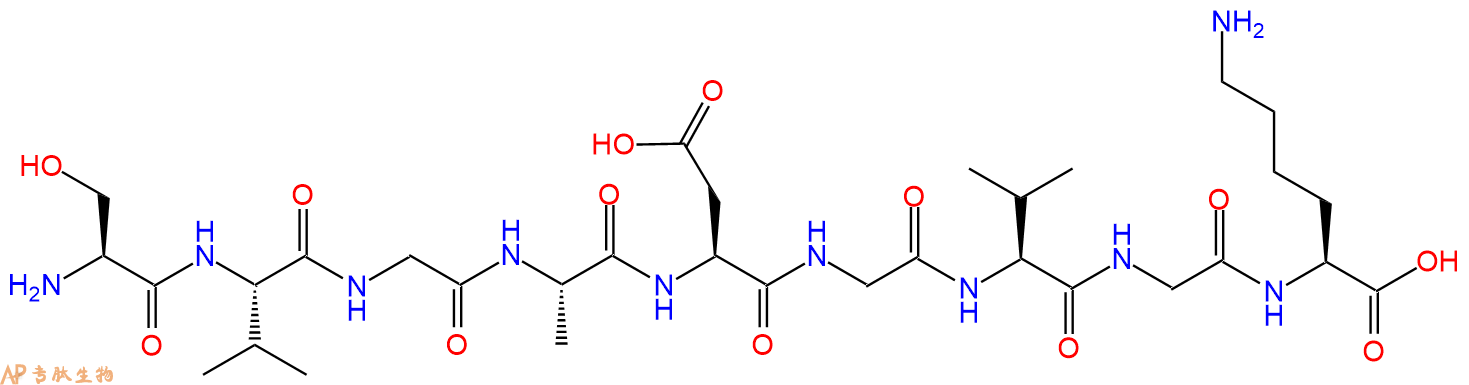 专肽生物产品H2N-Ser-Val-Gly-Ala-Asp-Gly-Val-Gly-Lys-OH