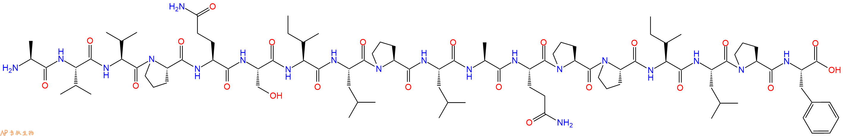 专肽生物产品H2N-Ala-Val-Val-Pro-Gln-Ser-Ile-Leu-Pro-Leu-Ala-Gln-Pro-Pro-Ile-Leu-Pro-Phe-OH