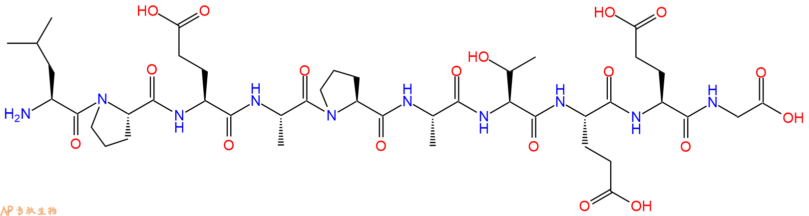 专肽生物产品H2N-Leu-Pro-Glu-Ala-Pro-Ala-Thr-Glu-Glu-Gly-OH