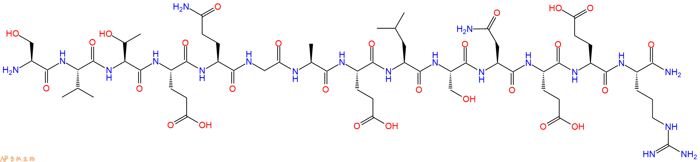 专肽生物产品H2N-Ser-Val-Thr-Glu-Gln-Gly-Ala-Glu-Leu-Ser-Asn-Glu-Glu-Arg-CONH2