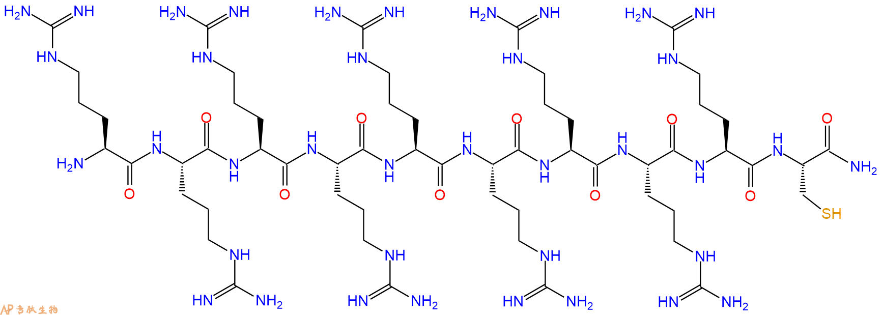 专肽生物产品H2N-Arg-Arg-Arg-Arg-Arg-Arg-Arg-Arg-Arg-Cys-CONH2