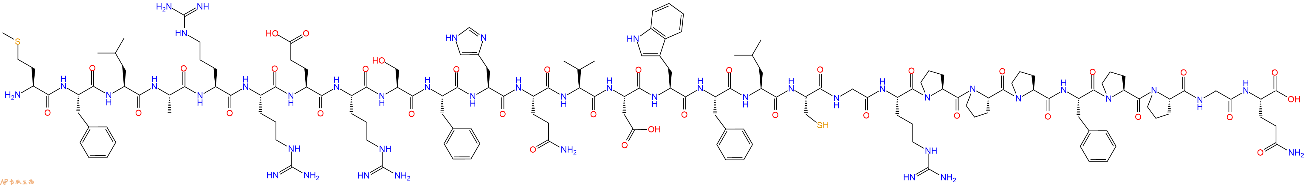 专肽生物产品H2N-Met-Phe-Leu-Ala-Arg-Arg-Glu-Arg-Ser-Phe-His-Gln-Val-Asp-Trp-Phe-Leu-Cys-Gly-Arg-Pro-Pro-Pro-Phe-Pro-Pro-Gly-Gln-OH