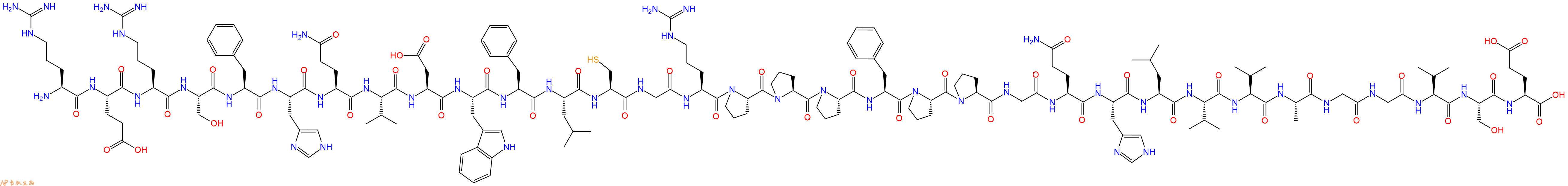 专肽生物产品H2N-Arg-Glu-Arg-Ser-Phe-His-Gln-Val-Asp-Trp-Phe-Leu-Cys-Gly-Arg-Pro-Pro-Pro-Phe-Pro-Pro-Gly-Gln-His-Leu-Val-Val-Ala-Gly-Gly-Val-Ser-Glu-OH