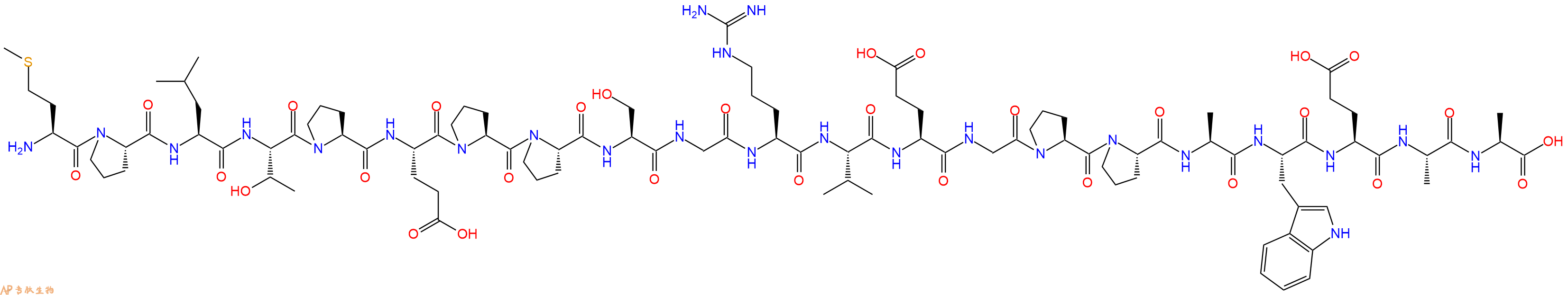 专肽生物产品H2N-Met-Pro-Leu-Thr-Pro-Glu-Pro-Pro-Ser-Gly-Arg-Val-Glu-Gly-Pro-Pro-Ala-Trp-Glu-Ala-Ala-OH