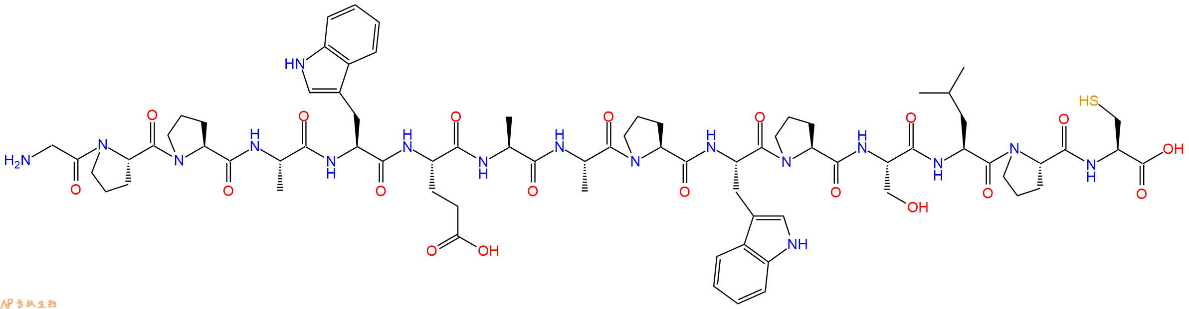 专肽生物产品H2N-Gly-Pro-Pro-Ala-Trp-Glu-Ala-Ala-Pro-Trp-Pro-Ser-Leu-Pro-Cys-OH