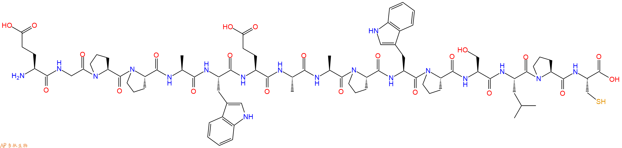 专肽生物产品H2N-Glu-Gly-Pro-Pro-Ala-Trp-Glu-Ala-Ala-Pro-Trp-Pro-Ser-Leu-Pro-Cys-OH