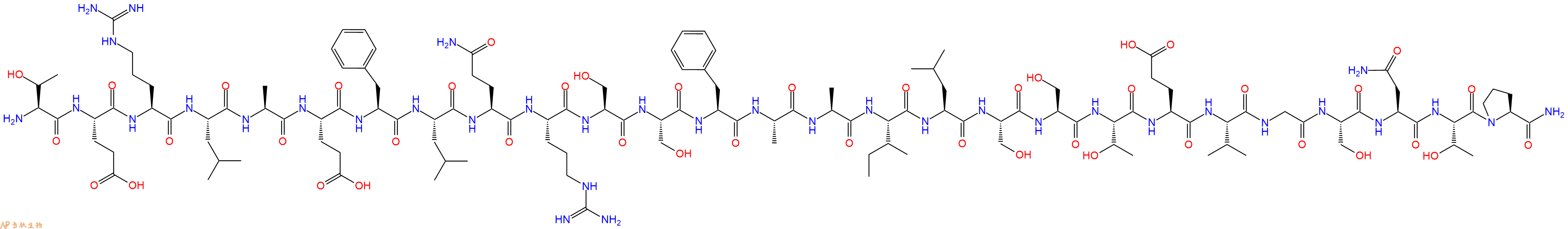 专肽生物产品H2N-Thr-Glu-Arg-Leu-Ala-Glu-Phe-Leu-Gln-Arg-Ser-Ser-Phe-Ala-Ala-Ile-Leu-Ser-Ser-Thr-Glu-Val-Gly-Ser-Asn-Thr-Pro-CONH2