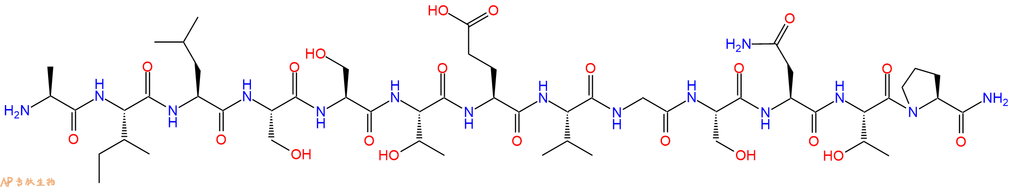 专肽生物产品H2N-Ala-Ile-Leu-Ser-Ser-Thr-Glu-Val-Gly-Ser-Asn-Thr-Pro-CONH2