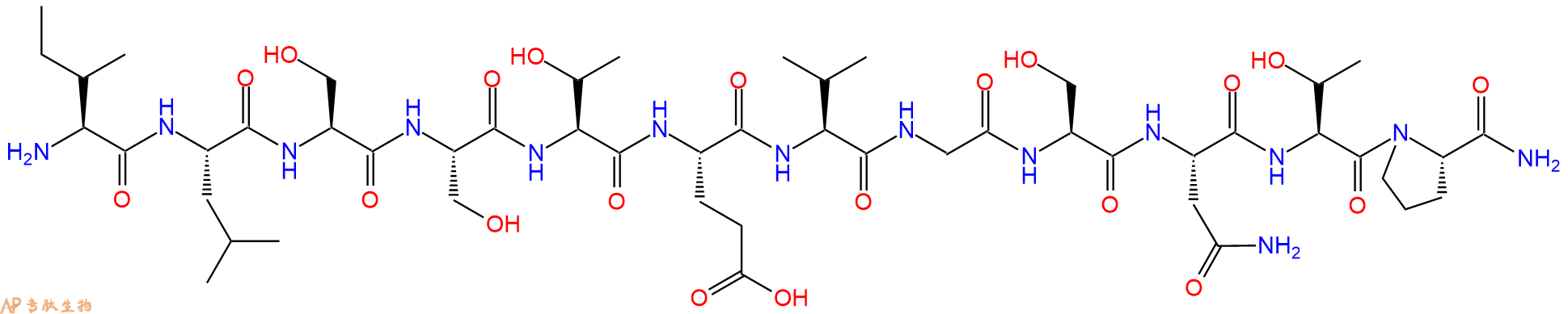 专肽生物产品H2N-Ile-Leu-Ser-Ser-Thr-Glu-Val-Gly-Ser-Asn-Thr-Pro-CONH2