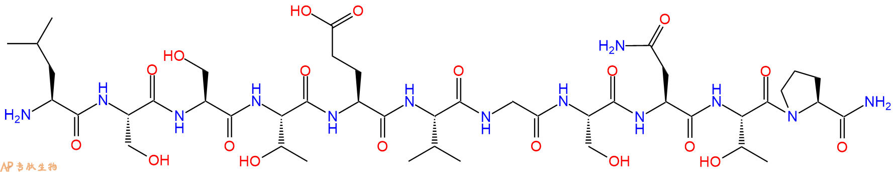 专肽生物产品H2N-Leu-Ser-Ser-Thr-Glu-Val-Gly-Ser-Asn-Thr-Pro-CONH2
