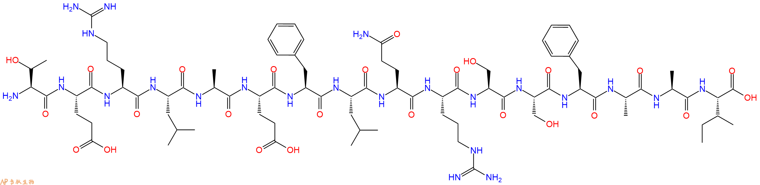 专肽生物产品H2N-Thr-Glu-Arg-Leu-Ala-Glu-Phe-Leu-Gln-Arg-Ser-Ser-Phe-Ala-Ala-Ile-OH