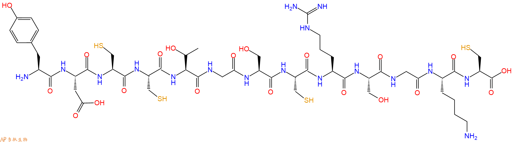 专肽生物产品H2N-Tyr-Asp-Cys-Cys-Thr-Gly-Ser-Cys-Arg-Ser-Gly-Lys-Cys-OH