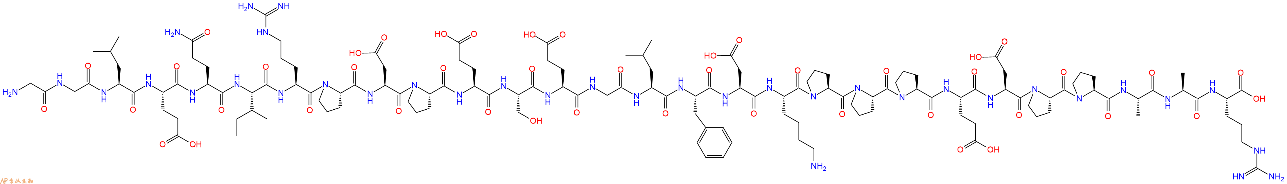 专肽生物产品H2N-Gly-Gly-Leu-Glu-Gln-Ile-Arg-Pro-Asp-Pro-Glu-Ser-Glu-Gly-Leu-Phe-Asp-Lys-Pro-Pro-Pro-Glu-Asp-Pro-Pro-Ala-Ala-Arg-OH