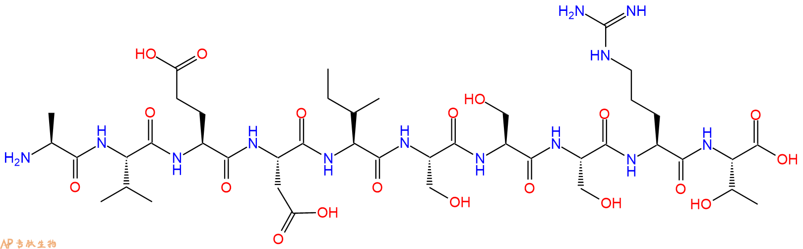 专肽生物产品H2N-Ala-Val-Glu-Asp-Ile-Ser-Ser-Ser-Arg-Thr-OH