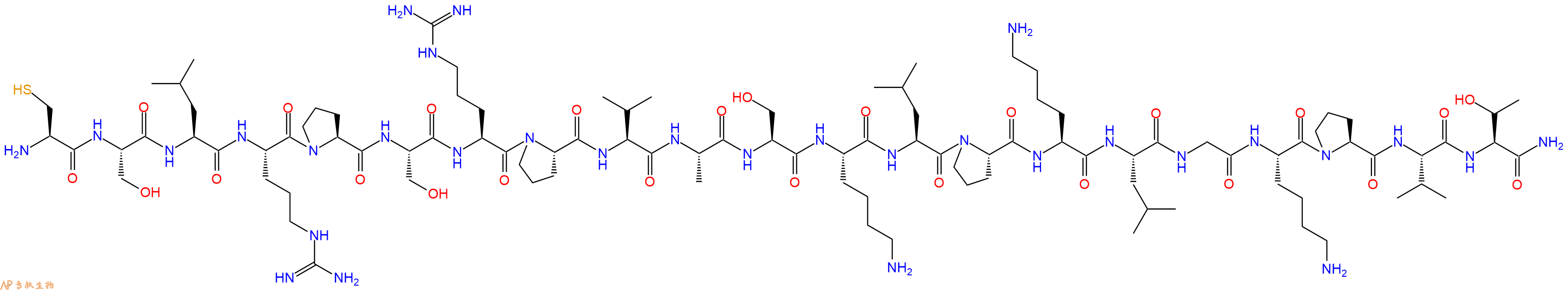 专肽生物产品H2N-Cys-Ser-Leu-Arg-Pro-Ser-Arg-Pro-Val-Ala-Ser-Lys-Leu-Pro-Lys-Leu-Gly-Lys-Pro-Val-Thr-CONH2