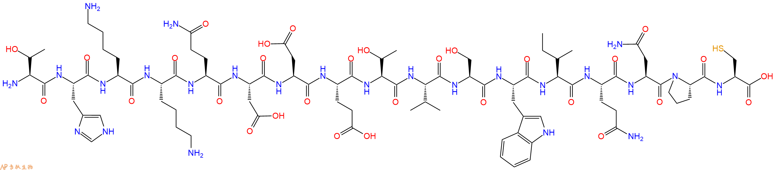 专肽生物产品H2N-Thr-His-Lys-Lys-Gln-Asp-Asp-Glu-Thr-Val-Ser-Trp-Ile-Gln-Asn-Pro-Cys-OH