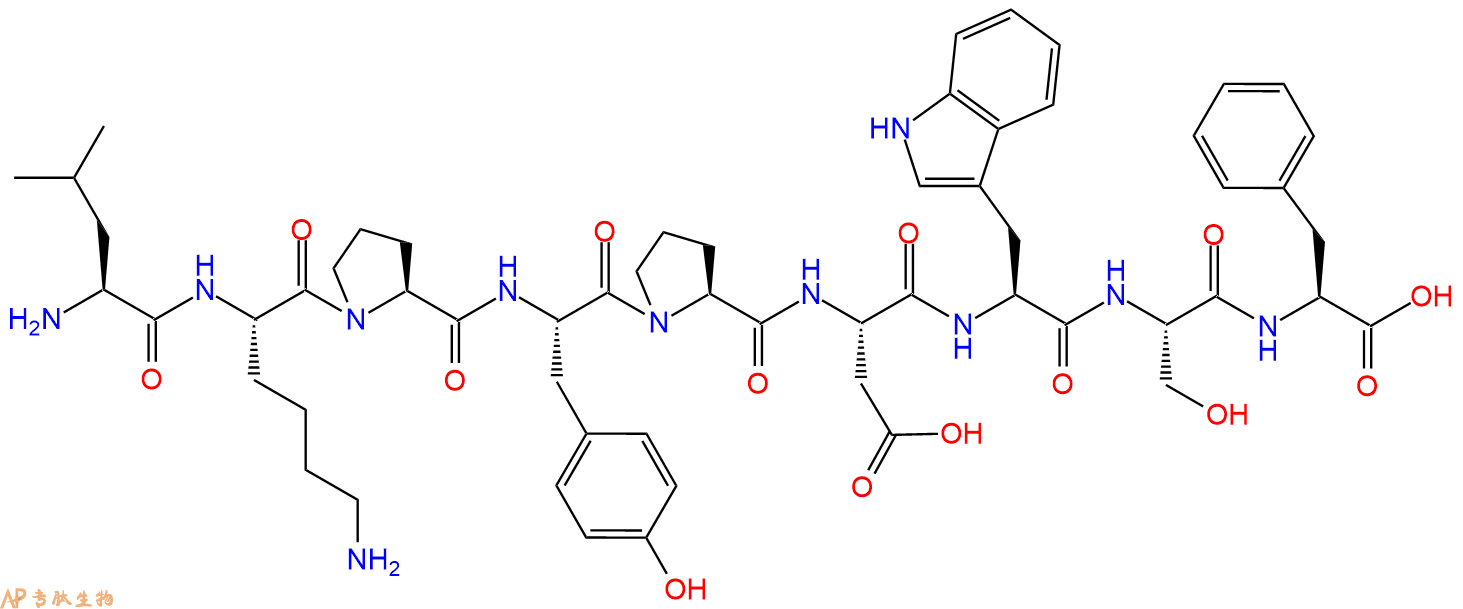 专肽生物产品H2N-Leu-Lys-Pro-Tyr-Pro-Asp-Trp-Ser-Phe-OH