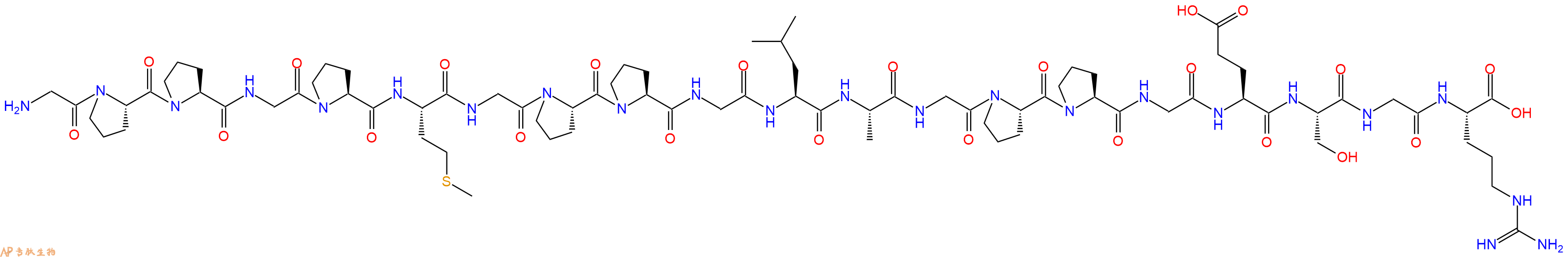 专肽生物产品H2N-Gly-Pro-Pro-Gly-Pro-Met-Gly-Pro-Pro-Gly-Leu-Ala-Gly-Pro-Pro-Gly-Glu-Ser-Gly-Arg-OH