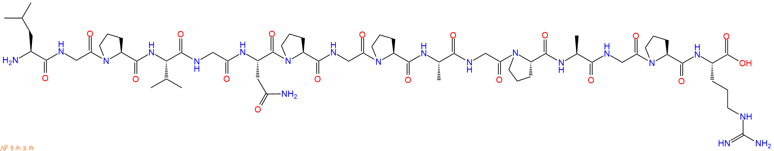 专肽生物产品H2N-Leu-Gly-Pro-Val-Gly-Asn-Pro-Gly-Pro-Ala-Gly-Pro-Ala-Gly-Pro-Arg-OH