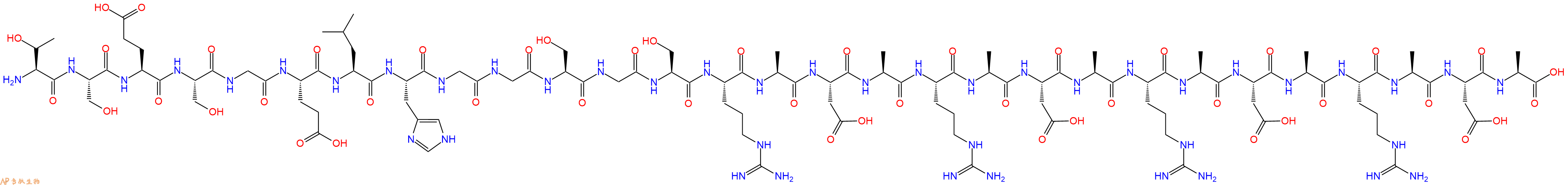 专肽生物产品H2N-Thr-Ser-Glu-Ser-Gly-Glu-Leu-His-Gly-Gly-Ser-Gly-Ser-Arg-Ala-Asp-Ala-Arg-Ala-Asp-Ala-Arg-Ala-Asp-Ala-Arg-Ala-Asp-Ala-OH